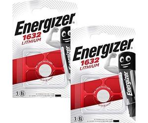 ENERGIZER Cr1632 DI1632 Lot de 2 piles boutons au lithium pour clés de voiture 3 V
