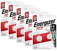 Energizer CR2016 Lot de 5 Piles au Lithium 3 V (Total 10 Piles)