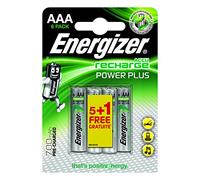 Energizer ENR Recharge Power Plus 700 AAA BP5+1 - Batteries rechargeables (700 mAh, Hybrides nickel-métal (NiMH), AAA, 1,2 V, Argent, 6 pièce(s))