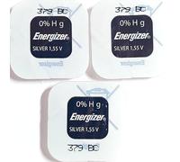 ENERGIZER Lot de 3 Blisters de 1 Pile Oxyde d'Argent pour montres 379 SR63