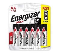 Energizer Lot de 6 Piles alcalines AA E91Bp6 Max 1,5 V Noir