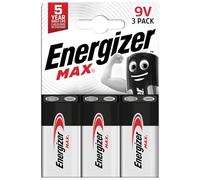 Energizer Max Pile 9V (Lot de 3), Alcaline, Énergie Longue durée