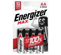 4 Piles Alcalines AA / LR6 Energizer Max