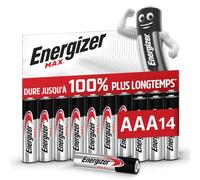 Energizer Max Piles AAA (Lot de 14) - Micro LR03 Alcaline 1,5 V - Énergie Longue durée - Idéales pour Les appareils du Quotidien - Emballage 100% Recyclable - Conservation 10 Ans [Exclusivité Amazon]