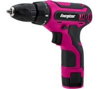 Energizer Perceuse Visseuse Sans Fil 12V, 25 Nm, Mandrin 10 mm, 700 tr/min, Batterie Lithium Intégrée, Charge USB-C, Câble Inclus, Poignée Soft Grip, Rose