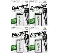 Energizer Pile 9V Rechargeable, Recharge Power Plus, Pile Simple (Lot de 4)