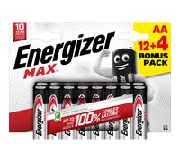 Energizer Pile alcaline AA / LR6 Max - Pack Promo 12 + 4 GRATUITES