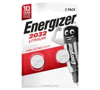 Energizer Piles bouton CR2032 Lithium 3V 2 pièces