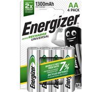 Energizer Pile rechargeable AA / HR6 Universal - 1300 mAh - Lot de 4