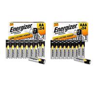 Energizer Piles AA, Alkaline Power, Pack de 24 + Pack de 24 Piles AAA Energizer Alkaline Power