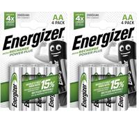 Energizer Piles Rechargeables AA, Recharge Power Plus, Lot de 8