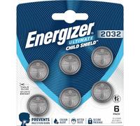 Energizer Ultimate Child Shield CR2032 (Pack de 6) - Pile Bouton 3V - Première Pile au Monde avec Protection Contre Les Brûlures par Ingestion - Sécurité 4-en-1 et Technologie Colour Alert