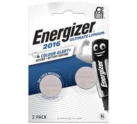 2 Piles CR2016 Energizer Bouton Ultimate Lithium 3V