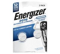 Energizer Ultimate Lithium - CR 2016 Pile Bouton (Lot de 2) - Piles 3V - pour clés électroniques, télécommandes, Montres Fitness - Emballage sécurisé - Conservation 12 Ans