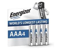Energizer Piles AAA Ultimate Lithium - Micro LR03, longue durée, 25 ans - Lot de 4