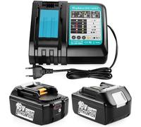 Energup 2pcs 18V 5.0Ah Batterie pour Makita 18V Batterie avec Chargeur