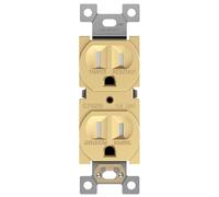 ENERLITES Elite Series Prise murale duplex de qualité résidentielle, prise électrique duplex, mise à la terre, 3 fils, 2 pôles, 15 A 125 V, homologuée UL, 61580-GD, or