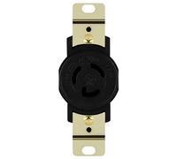ENERLITES NEMA L7-15R Réceptacle de verrouillage encastré pour générateur, sortie Twist Lock, 15 A, 277 V, 2 pôles, mise à la terre à 3 fils, qualité industrielle, certifié UL, 66480-BK, noir
