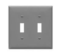 ENERLITES Plaque murale pour interrupteur à bascule, finition brillante, taille 2 voies, 11,4 x 11,6 cm, polycarbonate thermoplastique incassable, 8812-GR, gris