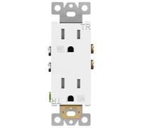 ENERLITES Réceptacle décorateur, inviolable, résistant aux intempéries, finition brillante, prise extérieure de qualité résidentielle, 15 A 125 V, mise à la terre, 2 pôles, 3 fils, 5-15R, certifié UL,