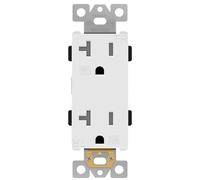ENERLITES Réceptacle décorateur, résistant aux intempéries, prise extérieure de qualité commerciale, mise à la terre, 20 A 125 VAC, 2 pôles 3 fils, 5-20R, certifié UL, 62060-TWR-W, blanc
