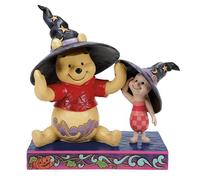 Enesco Disney Traditions by Jim Shore Figurine d'halloween Winnie l'ourson et Porcinet Portant Un Chapeau de sorcière, 15,2 cm, Multicolore