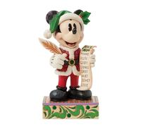 Enesco Disney Traditions de Jim Shore Mickey Mouse de Noël avec liste de cadeaux Édition limitée Figurine, 19,7 cm, Multicolore