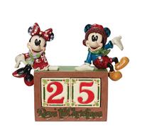 Enesco Jim Shore Disney Traditions Figurine Mickey et Minnie Countdown Bloc
