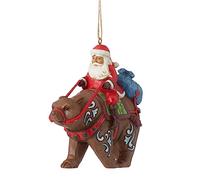 Enesco Jim Shore Heartwood Cr coration à suspendre Motif Père Noël chevauchant Multicolore