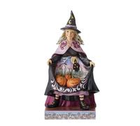 Enesco Jim Shore Heartwood Cr igurine de sorcière d'halloween avec citrouilles en Jupe, 21 cm, Multicolore