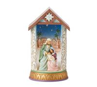 Enesco Jim Shore Heartwood Cr igurine Lumineuse Diorama de la Sainte Famille Multicolore 14 cm