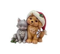 Enesco Jim Shore Heartwood Cr igurine Miniature Chaton avec Chiot dans Un Chapeau de Père Noël, 11 cm, Multicolore
