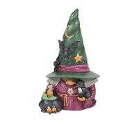 Enesco Jim Shore Heartwood Cr ollection Halloween GNOME de sorcière avec Cauldron and Cat Figurine- Pierre Résine Painted Crafted Collectible Gnomes Halloween Figurines Home Decor Statue, 7.68