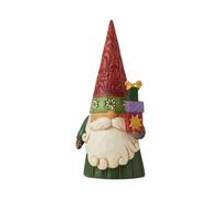 Enesco Jim Shore Heartwood Cr igurine de Nain de Noël Tenant des Cadeaux, 10,2 cm, Multicolore