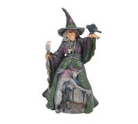 Enesco Jim Shore Heartwood Creek Figurine de sorcière maléfique d'Halloween avec scène de cimetière effrayante, 24 cm, multicolore