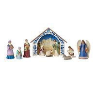 Enesco Lot de 10 Figurines de crèche de la Sainte Famille « Heartwood Cr n résine de Pierre « Jim Shore » 36 x 8,8 x H 10,9 cm