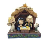 Enesco Peanuts by Jim Shore Figurine Lumineuse de crèche de Noël Multicolore 17 cm