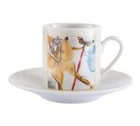 ENESCO Set expresso Collection Musée Dali - Extravaganza - En céramique - Tasse H. 6 cm - D. 5.5 cm - Soucoupe D. 12 cm BLANC G
