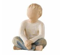 Enesco statuette enfant imaginatif - crème naturel