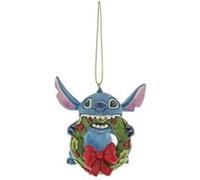 ENESCO Statuette ornement de sapin de collection Stitch Noël en résine - Hauteur 6.5 cm - Largeur 7 cm - Profondeur 6.5 cm BLEU G