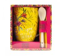 Enesco Tasse avec cuillère You Are My Cup of Tea - Céramique jaune à motifs floraux, cadeau