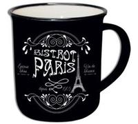 ENESCO Tasse en céramique Paris Vin de France - H. 9 cm - D. 8 cm NOIR G