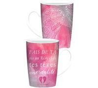 ENESCO Tasse en céramique You Are An Angel Fais de ta vie - H. 10,5 cm - D. 7,5 cm ROSE G