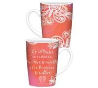 ENESCO Tasse en céramique You Are An Angel Le Plaisir - H. 10,5 cm - D. 7,5 cm ROSE ORANGÉ G
