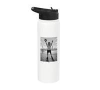 ENFANT HEUREUX JOUE AU FOOTBALL À NEW YORK Stainless Steel Insulated Water Bottle