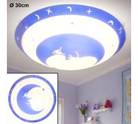 Enfants Plafonnier Filles Garçons Jouer Chambre De Sommeil En Verre Luminaire Rose Bleu Lune Étoiles Décor Blau