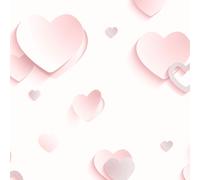 Papier Peint 3D Cœurs Pailleté Rose - Muriva J92603 Neuf