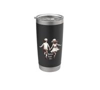 Enfants tenant la main et courant ensemble Gobelet isotherme en acier inoxydable double paroi