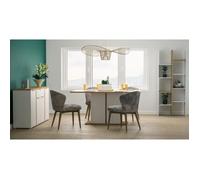 Demeyere Buffet ACCESS – 3 portes, 2 tiroirs, Blanc mat/Chêne Hamilton, 121,5×39,6×85,6 cm