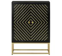 Enfilade & bahut - ORVEL - Buffet avec 2 portes - noir et doré - 55x30x75 cm - manguier""23048""